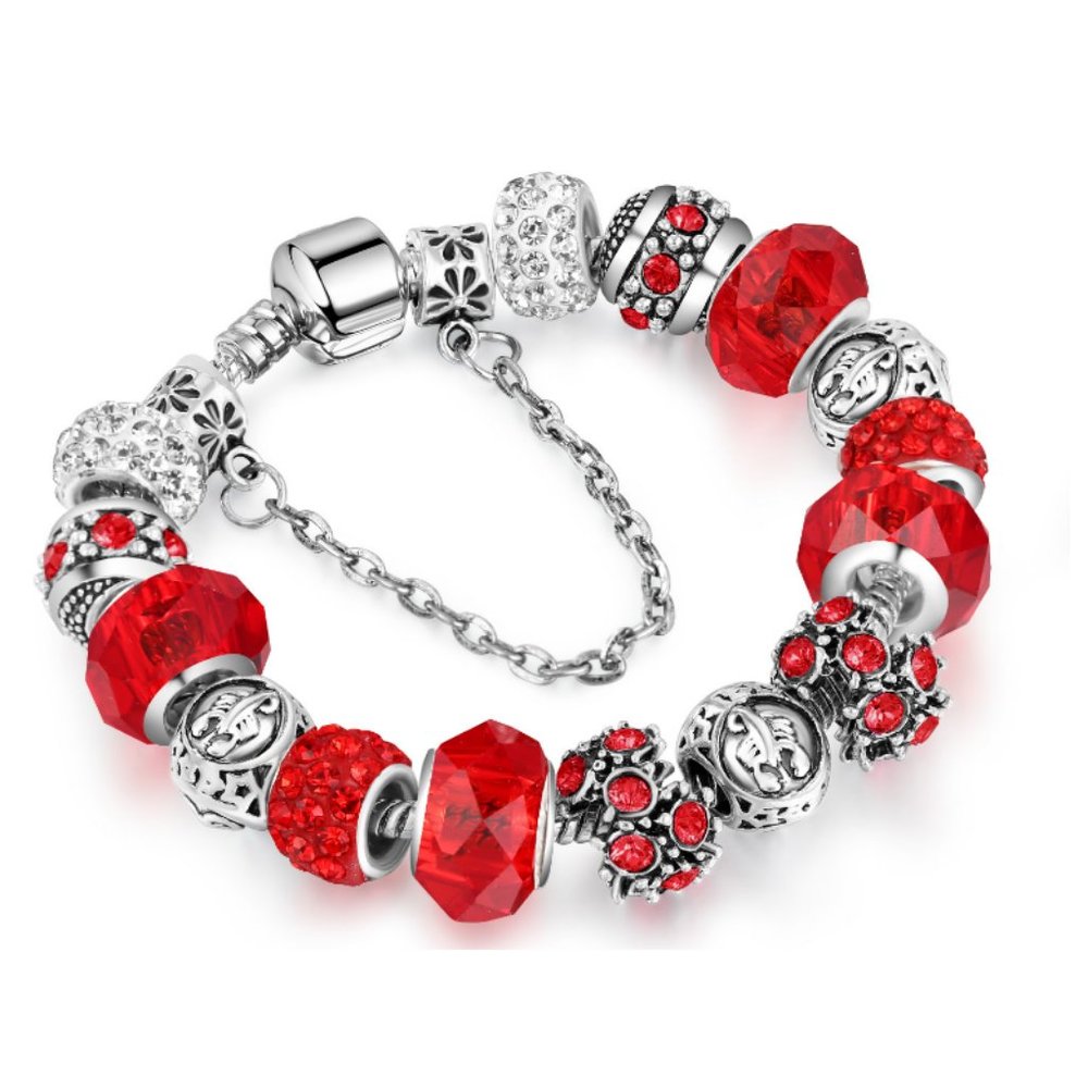 Miss's European Charm Bracelet Scorpio Austrian Crystal Beads Fashion Jewelry